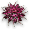 Delaney Crystal Dahlia Brooch - A large, dark pink flower brooch made from huge, sparkly crystals.
