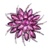Delaney Crystal Dahlia Brooch - A large, dark pink flower brooch made from huge, sparkly crystals.