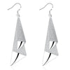 Emilie Geometric Drop Earrings - A pair of beautiful silver earrings made from a pair of cleverly-shaped and textured triangles that fall together to resemble the folds of fabric