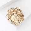 Emma Ruffled Peony Enamel Brooch - A round, elegant brooch featuring an array of ruffled petals clustered around a small round pearl.