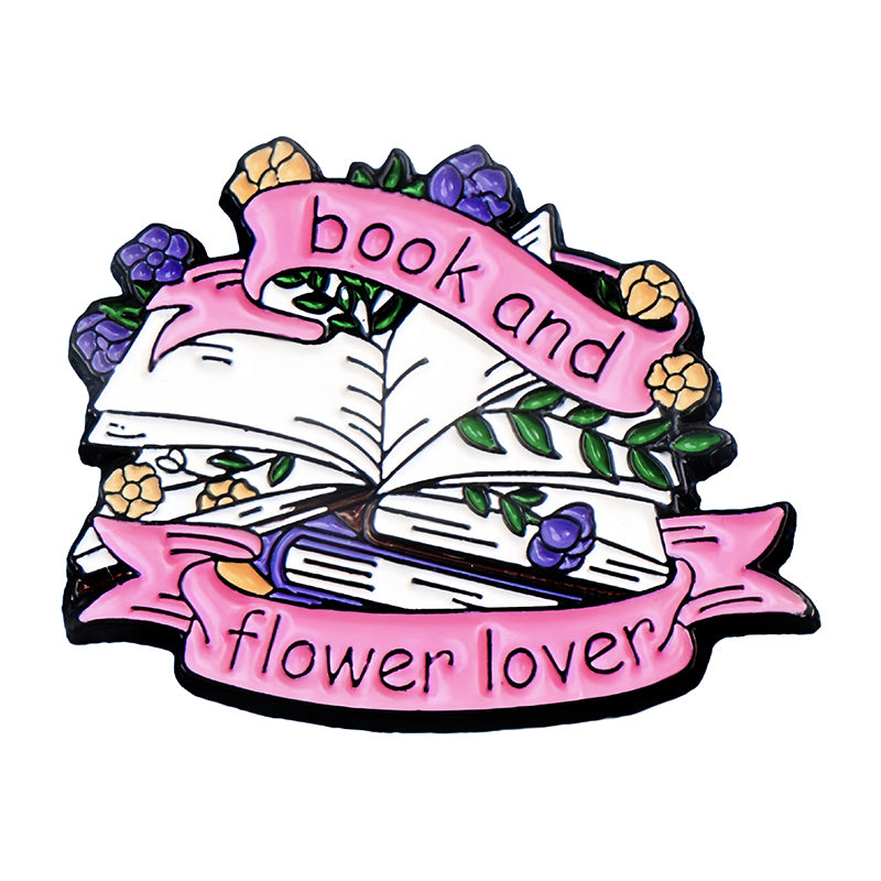 "Book And Flower Lover" Enamel Pin