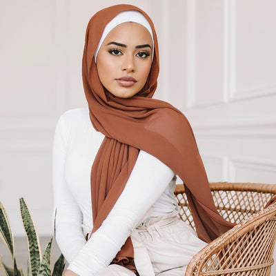 Essentials Basic Chiffon Scarf - A beautiful solid-coloured large chiffon scarf, available in fifteen vibrant colours.