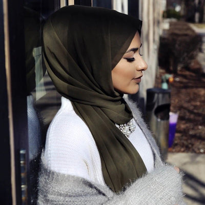 Essentials Basic Chiffon Scarf - A beautiful solid-coloured large chiffon scarf, available in fifteen vibrant colours.