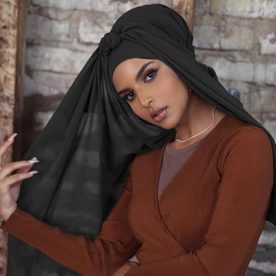 Essentials Basic Chiffon Scarf - A beautiful solid-coloured large chiffon scarf, available in fifteen vibrant colours.