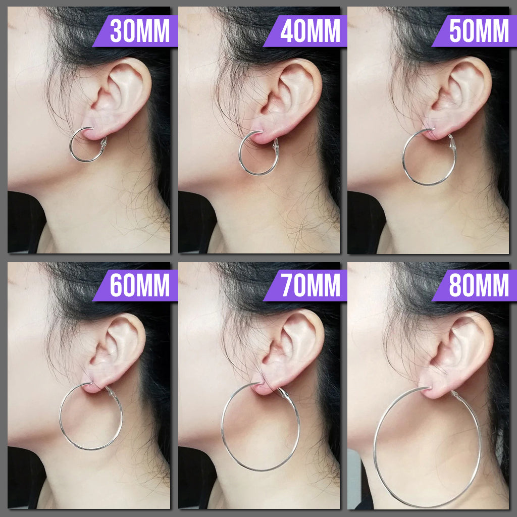 40mm 50mm Hoop Essentials Steel Hoop Earrings - Main Image