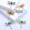 Etain II Dragonfly Brooch - A large stylized dragonfly brooch with colourful enamel painted wings and sparkling crystals.