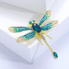 Etain II Dragonfly Brooch - A large stylized dragonfly brooch with colourful enamel painted wings and sparkling crystals.