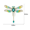 Etain II Dragonfly Brooch - A large stylized dragonfly brooch with colourful enamel painted wings and sparkling crystals.