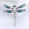 Etain II Dragonfly Brooch - A large stylized dragonfly brooch with colourful enamel painted wings and sparkling crystals.