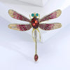 Etain II Dragonfly Brooch - A large stylized dragonfly brooch with colourful enamel painted wings and sparkling crystals.