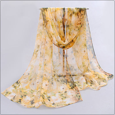 Ethereal Grace Chiffon Scarf - Beautiful chiffon scarves with floral designs in a variety of vibrant colours.