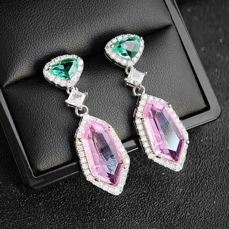 Georgia Geometric Crystal Dangle Earrings