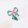 Grace Ribbon Bow Brooch - A lovely feminine brooch shaped like a stylised pink-and-green sparkly ribbon tied in a bow.