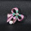 Grace Ribbon Bow Brooch - A lovely feminine brooch shaped like a stylised pink-and-green sparkly ribbon tied in a bow.