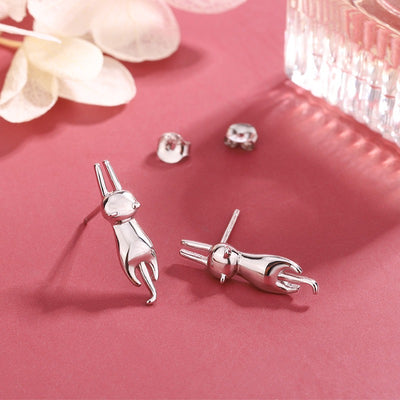 Hang In There Set - A simple sterling silver cat themed jewellery set themed after the classic "Hang In There" kitty posters common to offices the world over.