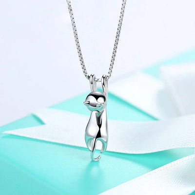 Hang In There Set - A simple sterling silver cat themed jewellery set themed after the classic "Hang In There" kitty posters common to offices the world over.