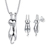 Hang In There Set - A simple sterling silver cat themed jewellery set themed after the classic "Hang In There" kitty posters common to offices the world over.