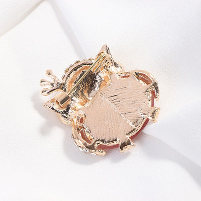 Happily Hootiful Chonky Owl Brooch - An adorable chubby owl-themed brooch, available in pink or white pearl.