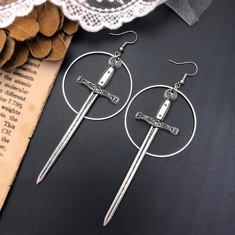 Hildr Valiant Valkyrie Sword Earrings