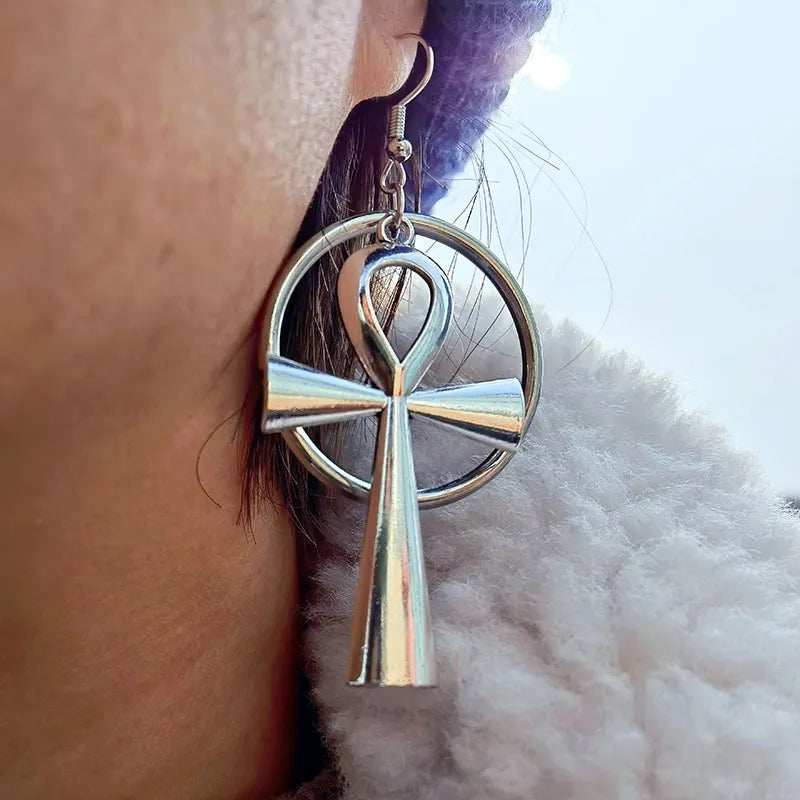 Isis Gothic Ankh Earrings