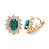 Juana Entourage Clip Earrings - A lovely, classic style earring featuring one large stone surrounded by 12 smaller stones.