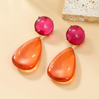 Kayleigh Oversized Drop Earrings - Huge translucent resin earrings available in an assortment if vibrant colours.