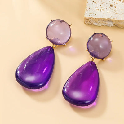 Kayleigh Oversized Drop Earrings - Huge translucent resin earrings available in an assortment if vibrant colours.