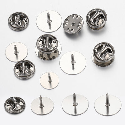 Large Base Brooch Pin & Cap Sets - Jewellery findings intended for use in making your own brooches or enamel pins.