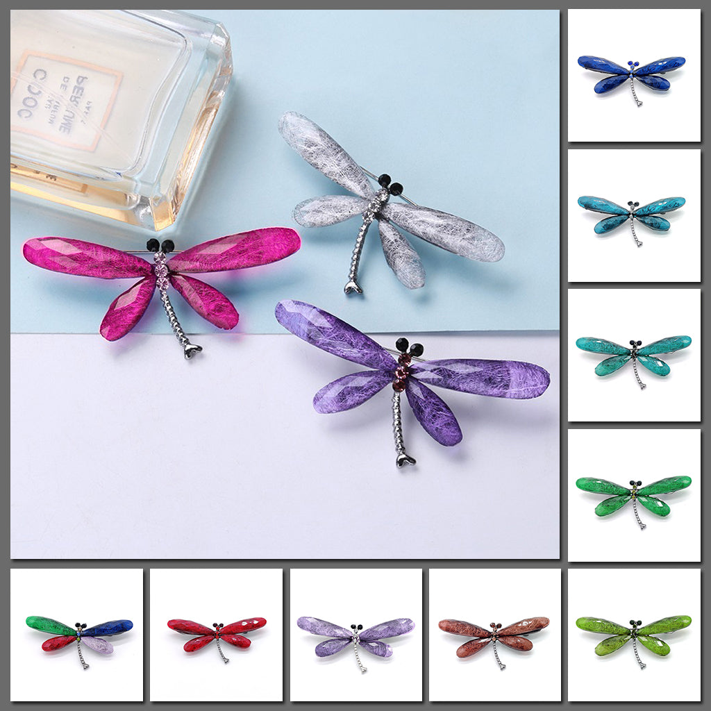 Libelle Dragonfly Brooch - A simple, stylised resin brooch shaped like a child's drawing of a dragonfly.