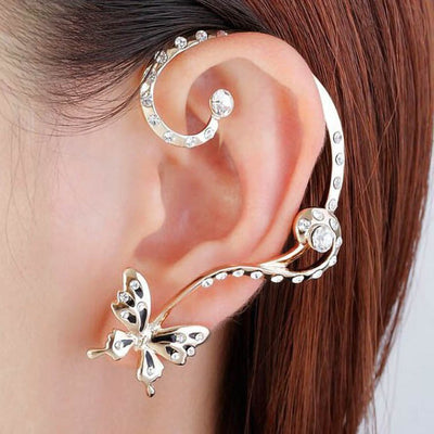 Little Flutterby Ear Cuff Set - A cute asymmetrical ear cuff set with a butterfly motif.
