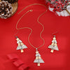 Little Slice Of Christmas Set - A cute silver and gold pendant and earrings set featuring a stylised Christmas tree, cut into slices and strung together with chain links.