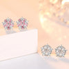 Asuka Cherry Blossom Stud Earrings - Small, delicate crystal earrings shaped like little flowers.  Available in pink or white.