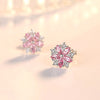 Asuka Cherry Blossom Stud Earrings - Small, delicate crystal earrings shaped like little flowers.  Available in pink or white.