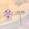 Asuka Cherry Blossom Stud Earrings - Small, delicate crystal earrings shaped like little flowers.  Available in pink or white.