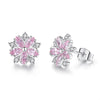 Asuka Cherry Blossom Stud Earrings - Small, delicate crystal earrings shaped like little flowers.  Available in pink or white.