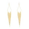 Malaika Tassel Earrings - Long stylish statement dangles, featuring a hollow diamond shape with tassels strung off it.