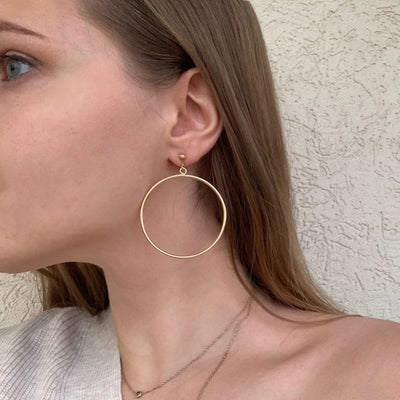 Maruka Classic Round Clip Earrings - Simple, classic, and stylish, featuring simple circular hoop charms suspended from a clip finding, perfect for fashionistas without pierced ears.
