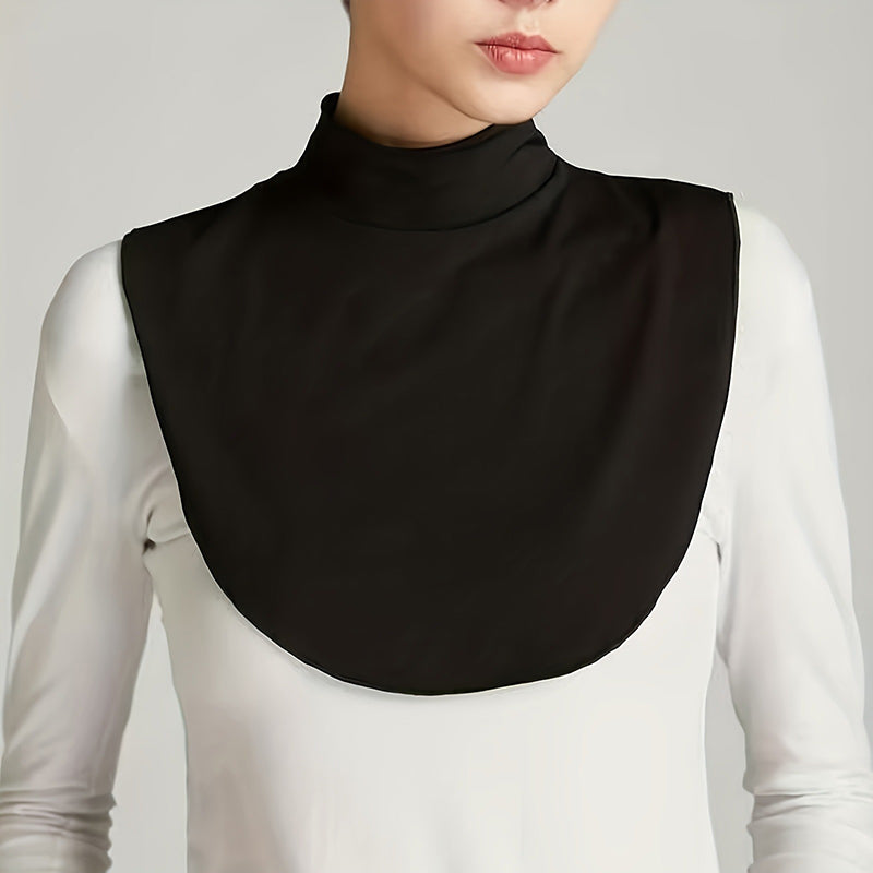 Mock Turtleneck Modesty Bib - A cotton modal bib designed to be tucked under a blouse to make the neckline look higher.