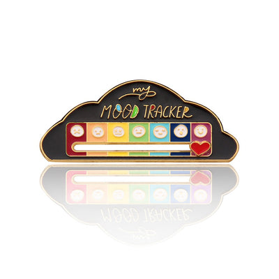 My Mood Tracker Enamel Brooch - A cute enamel brooch with a sliding scale indicating moods, and a little heart that can be moved along to indicate the wearer's current mood.