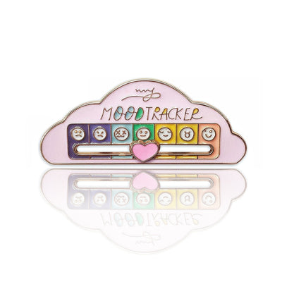 My Mood Tracker Enamel Brooch - A cute enamel brooch with a sliding scale indicating moods, and a little heart that can be moved along to indicate the wearer's current mood.