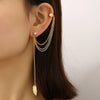 Nerys Bajoran Earring - A simple Bajoran style chain earring, with a round stud in the normal piercing location, attached to a small clip-on for the upper ear, with dramatic chains in between.