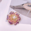 The Ophelia Peony Sculpted Resin Brooch - An elegant floral brooch available in green, salmon, purple, or ombre sunset, with shimmering crystals and semi-translucent resin.