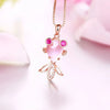 Galene Pink Opal Pendant - A cute little goldfish shaped pendant built around a large droplet shaped pink opal.