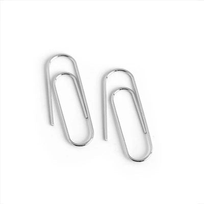 Pamela Posh Paperclip Earrings - A cool, stylish pair of earrings made to look like simple paperclips, but made from beautiful 925 Sterling Silver and 14 karat yellow gold.
