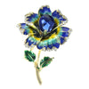 Piper Enamel Primrose Brooch - A detailed floral brooch featuring a large central stone with ruffled enamel petals surrounding it, painted with vibrant enamel paint.