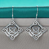 Quetzlali Geometric Drop Earrings - Beautiful silver earrings featuring a cool, unusual geometric motif formed by squares, curves, and spirals.