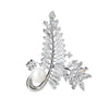 Radiance Luxury Crystal Looped Fern Brooch - A lovely sparkling crystal brooch featuring two beautiful fern fronds joined by a gentle twist and accented with a single pearl.