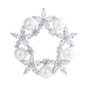 Radiance Luxury Crystal Wreath Brooch - A lovely sparkling crystal brooch shaped like a wreath with stylised flowers and pearls.