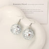 Retro Revival Boogie Nights Disco Ball Earrings - Small round balls earrings set with metallic tiles to create a cool shiny disco ball effect.