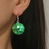 Retro Revival Boogie Nights Disco Ball Earrings - Small round balls earrings set with metallic tiles to create a cool shiny disco ball effect.